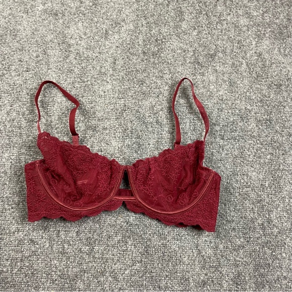 Free People Other - FREE PEOPLE Women’s Maroon Lace Underwire Bra size: 34C